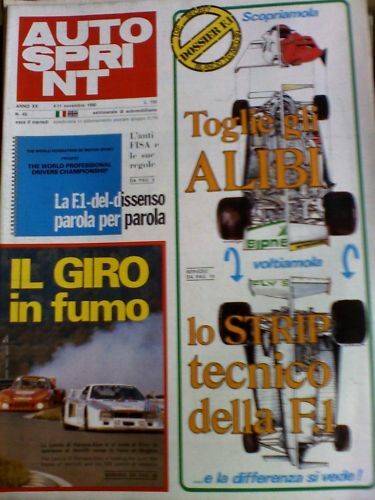 Autosprint 45 1980 scopriamo Auto formula 1 1981