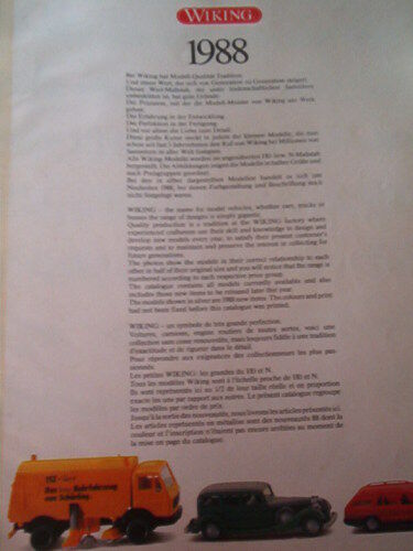 Catalogo WIKING 1988 modellismo - DEU ENG FRA