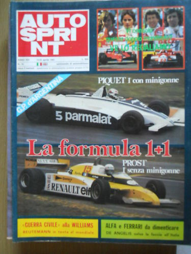 Autosprint 16 1981 Gp d'Argentina Nelson Piquet 1°