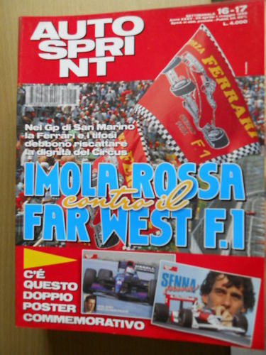 Autosprint 16/17 1995 Gp di San Marino Imola Rossa