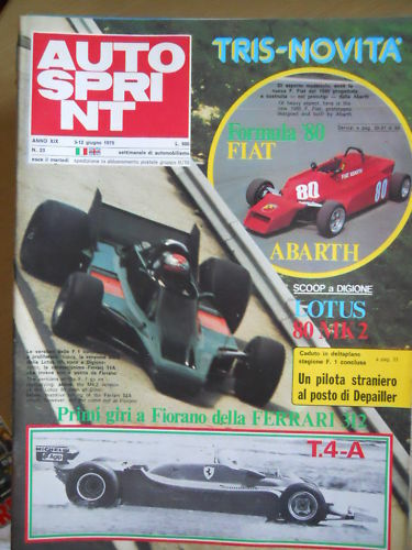 Autosprint 23 1979 Fiat Abarth Lotus 80 Ferrari T4