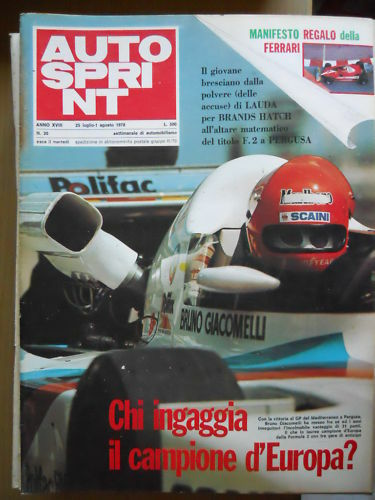 Autosprint 30 1978 Bruno Giacomelli Carlos Reutemann