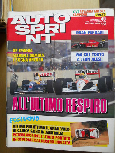 Autosprint 40 1991 Gran Ferrari ma torto Jean Alesi