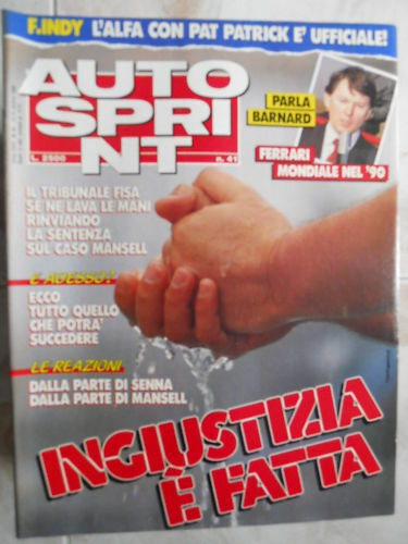 Autosprint 41 1989 Guerra tra Mansell e Senna
