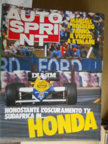 Autosprint 43 1985 Mansell e Rosber vuoto in Sudafrica