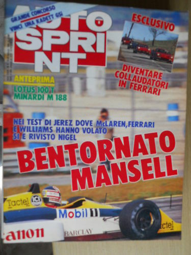 Autosprint 8 1988 Anteprima Lotus 100T Minardi M188