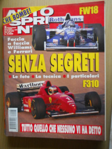 Autosprint 8 1996 Segreti e tecnica nuova Ferrari F310