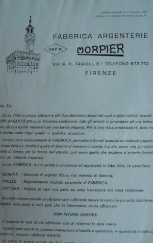 Catalogo argenterie MORPIER 1964