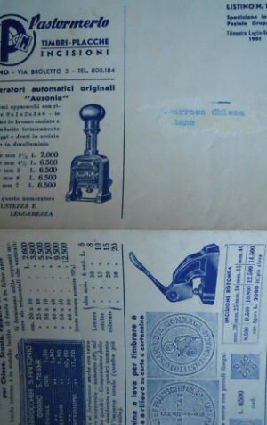 Catalogo Depliant 1961 Pastormerlo - Milano