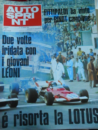 Autosprint 40 1970 Gran Prix Stati UNITI Jackie Stewart
