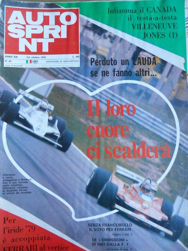 Autosprint 40 1979 Villeneuve Jones sfida testa a testa