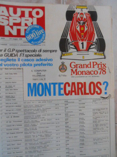 Autosprint 18 1978 Grand Prix Montecarlo