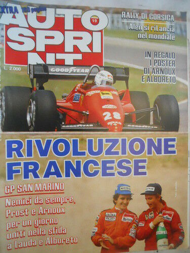 Autosprint 19 1984 Gilles Villeneuve -fotoposter Arnoux
