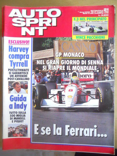 Autosprint 21 1993 Gp di Monaco gran giorno SENNA
