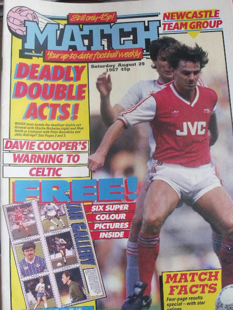 Match magazine soccer 29/08/1987 inside Cut-Outs Star gallery - Poster Newcastle