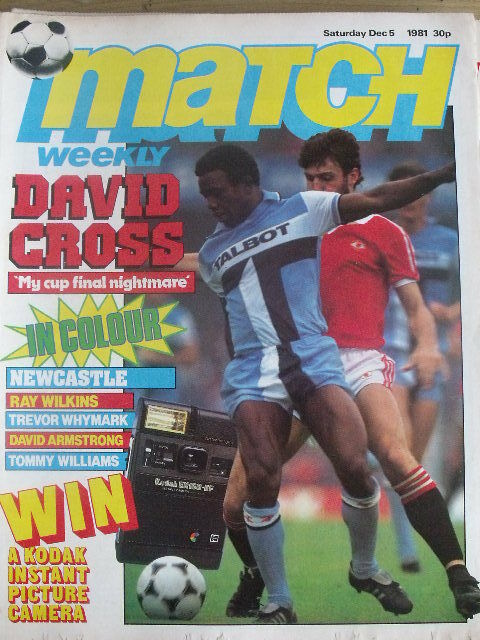 Match weekly magazine soccer 05/12/1981 Poster Newcastle United - Ray Wilkins