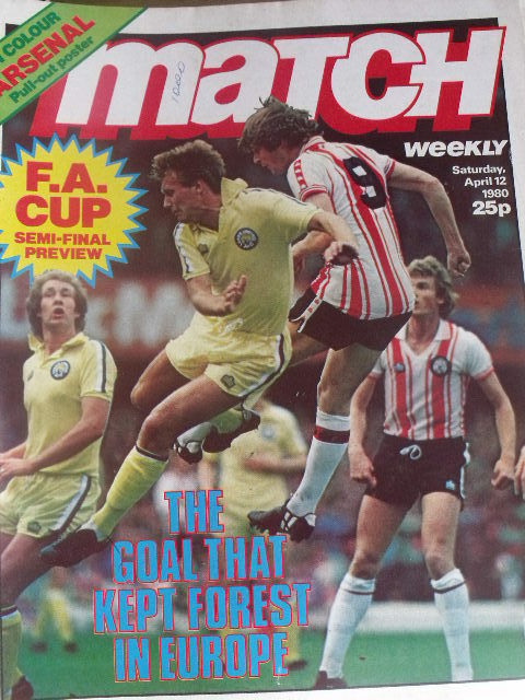 Match weekly magazine soccer 12/04/1980 Poster F.A. Cup 1980 ARSENAL