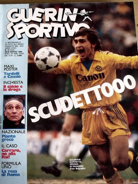 Guerin Sportivo 12 1985 Doppio maxi poster Franco Causio - Marco Tardelli