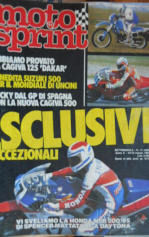 Motosprint 11 1985 Test Cagiva 125 Dakar - Suzuki 500 Uncini Cagiva Lucchinelli