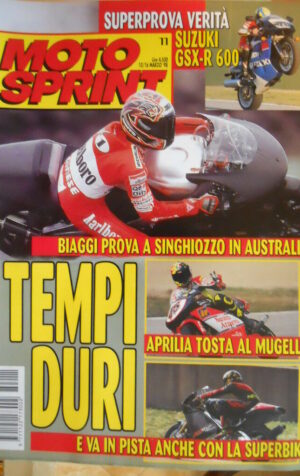 Motosprint 11 1998 Test verità SUZUKI GSX-R 600 - Gp AUstralia Max Biaggi