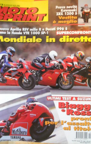Motosprint 13 2001 Test Novità Kawasaki ZRX 1200S - Max Biaggi Valentino Rossi
