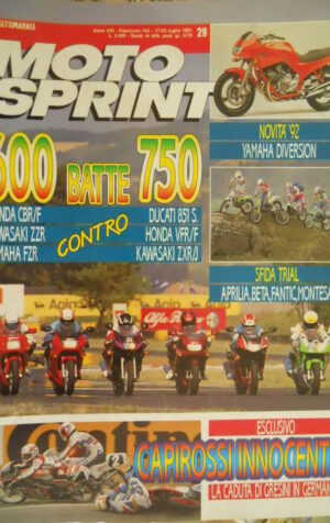 Motosprint 29 1991 Yamaha Diversion - Honda CBR/F contro Ducati 851 S