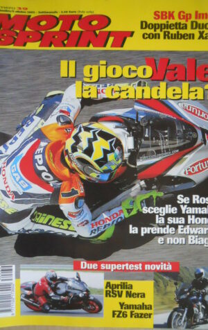 Motosprint 39 2003 Supertest novità Aprilia RSV nera - Yamaha FZ6 Fazer