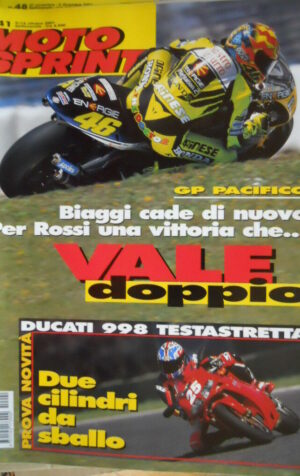 Motosprint 41 2001 Test novità Ducati 998 Testa stretta - Gp Pacifico Valentino