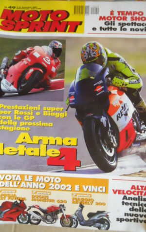 Motosprint 49 2001 prestazioni Super per Valentino Rossi e Max Biaggi