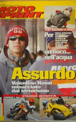 Motosprint 51 2002  Valentino Rossi - test Kawasaki Z 1000 Ducati 749 S