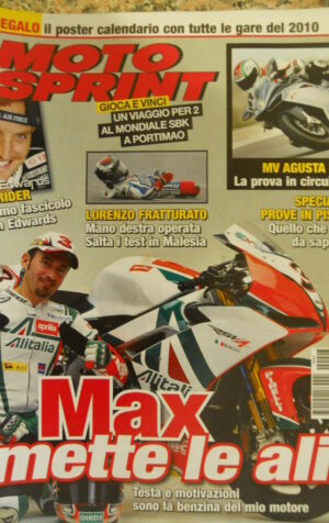 Motosprint 7 2010 Colin Edwards in 16 pagine da collezionare