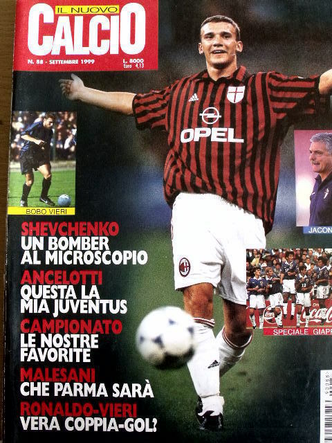 Nuovo Calcio 88 1999 Shevchenko - Bobo Vieri Osvaldo Jaconi- Speciale Giappone