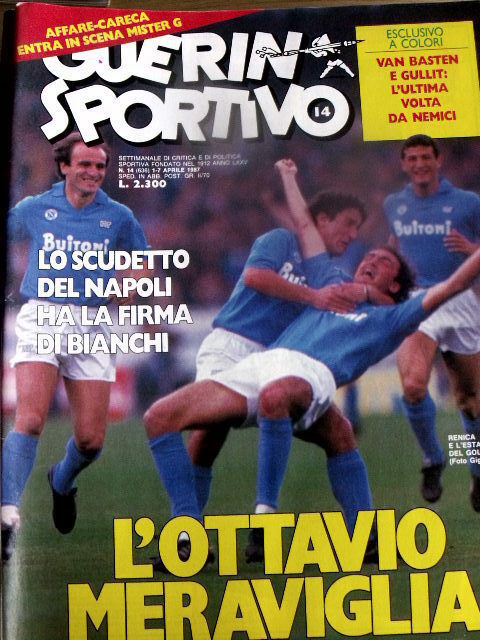 Guerin Sportivo 14 1987 Scudetto del Napoli - Van Basten Gullit + film del campi