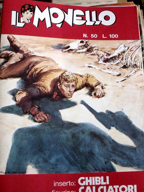 Il Monello 50 1971 con figurine calciatori - Poster caricatura Morini Giubertoni