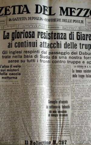 Gazzetta del Mezzogiorno 22/03/1941 - resistenza alle truppe brittaniche Cheren