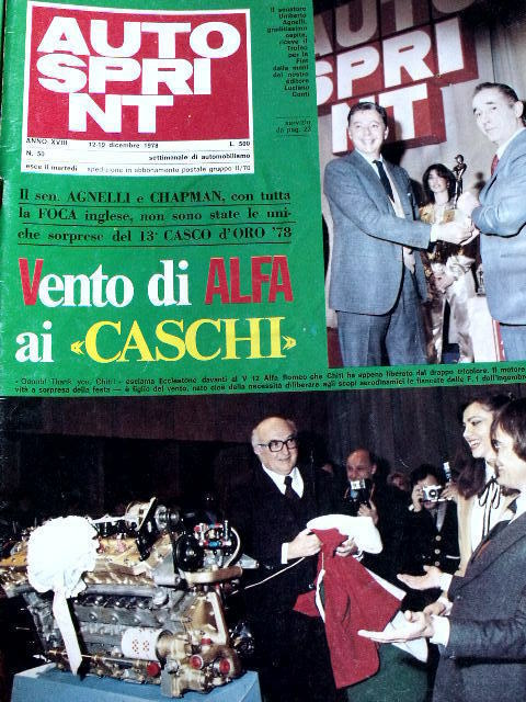 Autosprint 50 1978 Umberto Agnelli Ing. Chiti ALfa Romeo caschi d'oro