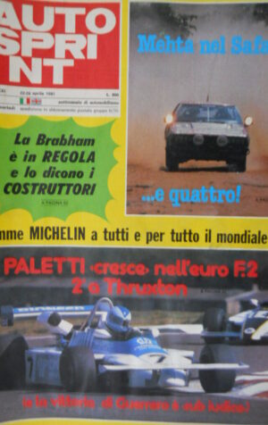 Autosprint 17 1981 Foto poster Reutemann. Campionato Europeo Formula 3 sc.5