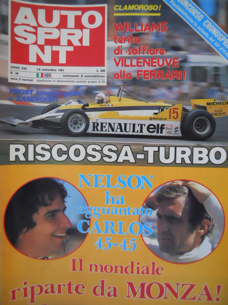 Autosprint 36 1981 Foto poster Ralt Honda- Lees.GP Olanda:uscita Villeneuve sc.5