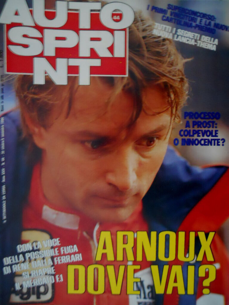 Autosprint 44 1984 Foto poster Lauda - Piquet mondiale. Arnoux e la Ferrari sc.5