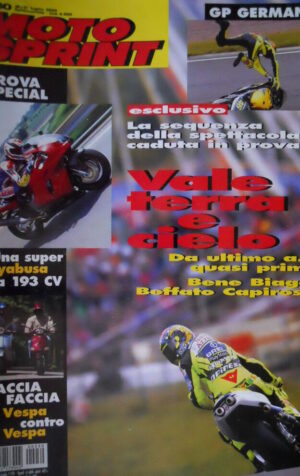 Motosprint 30 2000 Germania: Sequenza foto caduta di Rossi in prova. Hayabusa