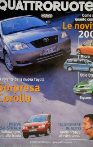 Quattroruote 555 2002 Al volante nuova Toyota. Prova VW, Polo alla frusta [Q.62]