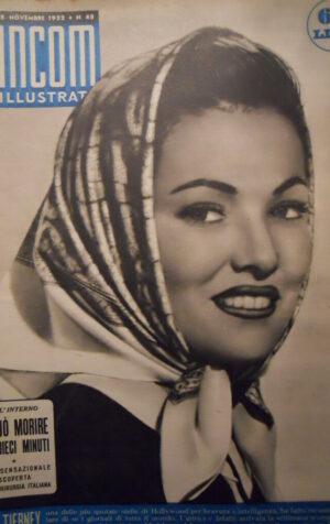 Settimana INCOM n°45 1952 Gene Tierney - Clark Gable -Corsi scuola Popolare[C48]