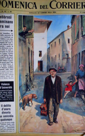 Domenica del Corriere 20 1966 Giallo commissario Falchi. Violenza Università C52