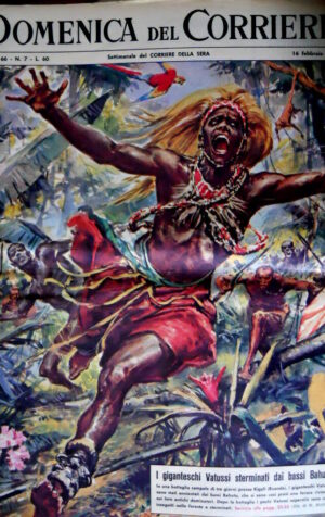 Domenica del Corriere 7 1964 Ruanda: Vatussi sterminati dai Bahutu. Fiat850 C50