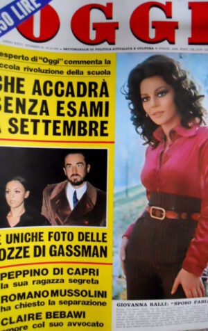 Oggi 51 1970 Foto nozze di Gassman. Giovanna Ralli sposa Fabiani. Di Capri C52