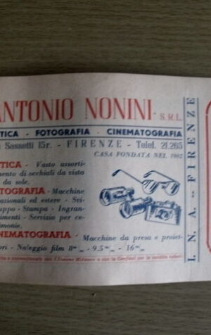 Buono Sconto INA Firenze 1954-55 ANTONIO NONINI SRL OTTICA   [AF12]