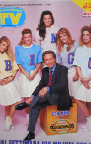 TV Sorrisi e Canzoni n°8 1987 Mike Bongiorno - Enzo Tortora - cart. BINGO [C68]