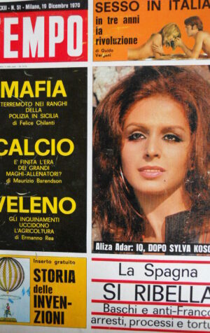 TEMPO n°51 1970 Aliza Adar - Allenatori italiani - Mafia nella Polizia [C88]