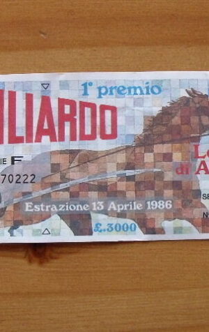 BIGLIETTO LOTTERIA Nazionale Lotteria di Agnano 1986 [AF20]