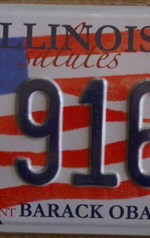 Targa Americana ILLINOIS 9163 Barack Obama - 31x16 cm - Il Più basso di EBAY!!
